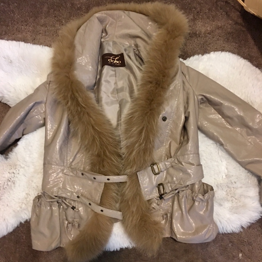 Made in Korea, Korean brand fur trimmed moto jacket!